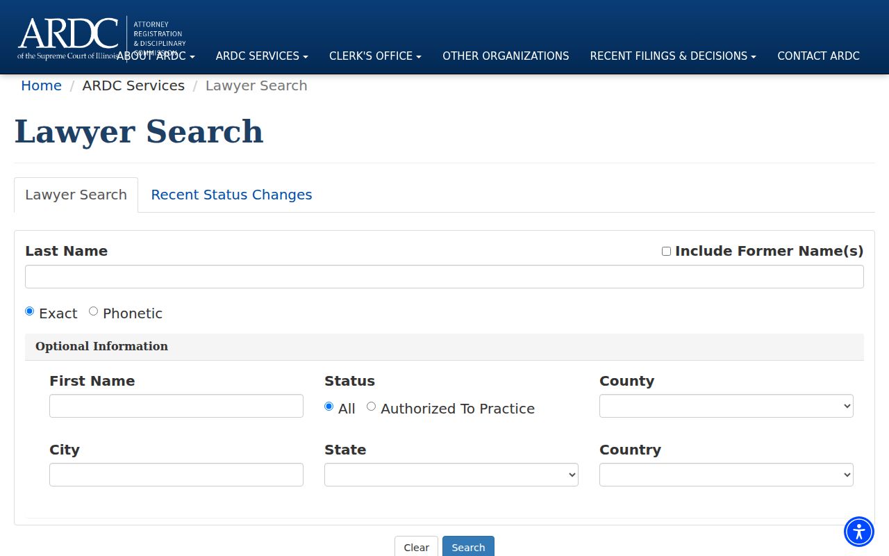 Rockford resident lookup Illinois lawyer fields